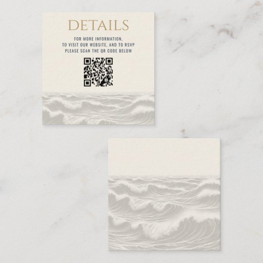 Dromerige Blauwe Palmbomen Huwelijk QR Code Informatiekaartje (Voorkant / Achterkant)