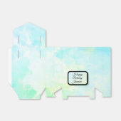 Dromerige Blauwe Pastel Elegant Gepersonaliseerd Bedankdoosjes (Uitgevouwen)