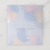 Dromerige blauwe pastel moderne kunst bruiloft plaatskaartje (Buitenkant ongevouwen)