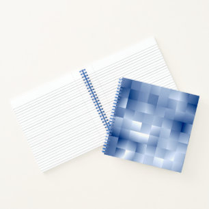 Dromerige blauwe tinten in een vierkant patroon notitieboek