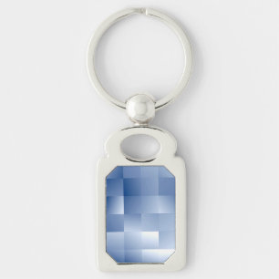 Dromerige blauwe tinten in een vierkant patroon sleutelhanger