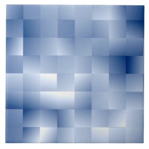 Dromerige blauwe tinten in een vierkant patroon tegeltje