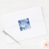Dromerige blauwe tinten in een vierkant patroon vierkante sticker (Envelop)