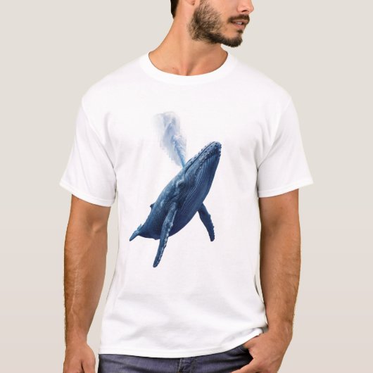 Dromerige Blauwe Walvis T-Shirt (Voorkant)