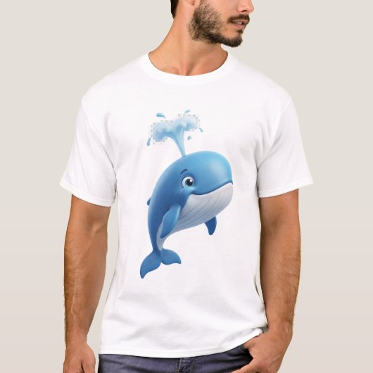 Dromerige Blauwe Walvis T-Shirt (Voorkant)