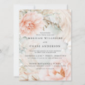 Dromerige Bleke koraalbloem en groen Kaart (Voorkant)