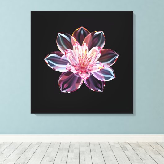 dromerige bloem canvas afdruk (Insitu (Houten vloer))