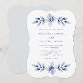 dromerige bloem | Paarse en blauwe bruiloft Kaart (Voorkant / Achterkant)