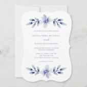 dromerige bloem | Paarse en blauwe bruiloft Kaart (Voorkant)