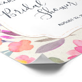 Dromerige Bloem Waterverf | Bruidsfeest Welkom Poster (Hoek)