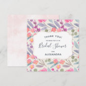 Dromerige Bloem Waterverf | Trouw Bruidsfeest Beda Bedankkaart (Voorkant / Achterkant)
