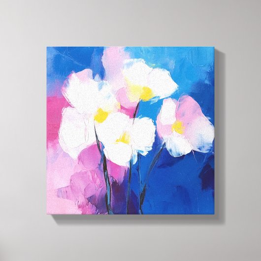 Dromerige bloemblaadjes - Abstracte Floral Canvas  (Voorkant)