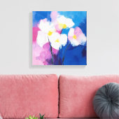 Dromerige bloemblaadjes - Abstracte Floral Canvas  (Insitu (Woonkamer))