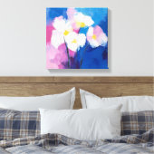 Dromerige bloemblaadjes - Abstracte Floral Canvas (Insitu (Slaapkamer))