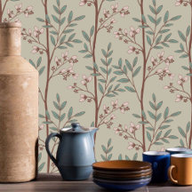 Dromerige bloemblaadjes op Branches XL roze groen 