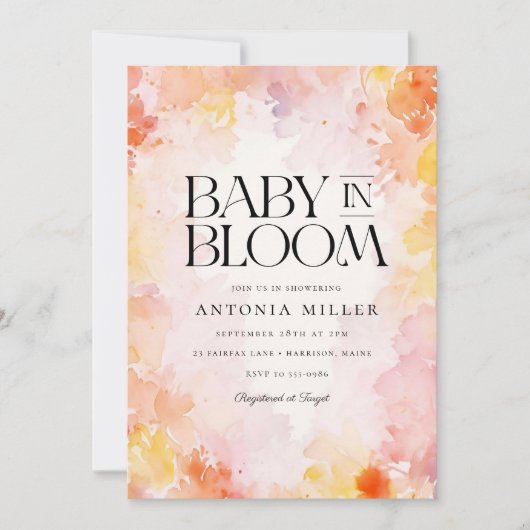 Dromerige Bloemen Baby in Bloom Baby shower Kaart (Voorkant)