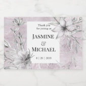 Dromerige Bloemen | Bruiloft Mousserende Wijn Labe Sparkling Wijnetiket (Enkel label)