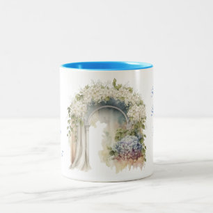 Dromerige bloemen-huwelijksmok tweekleurige koffiemok