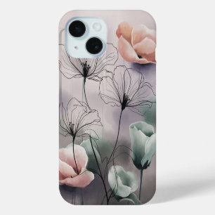 Dromerige bloemen: inkt en Waterverf elegantie iPhone 15 Case