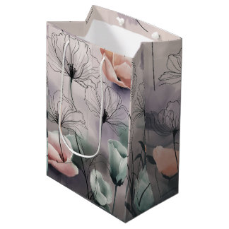 Dromerige bloemen: inkt en Waterverf elegantie Medium Cadeauzakje