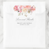 Dromerige Bloemen Waterverf Boeket Dank u Vierkante Sticker (Tas)