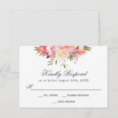 Dromerige Bloemen Waterverf Boeket RSVP (Voorkant / Achterkant)