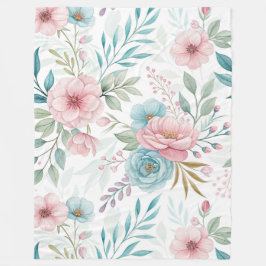 Dromerige bloemenaquarel  fleece deken