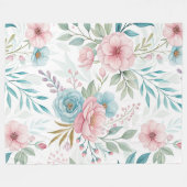 Dromerige bloemenaquarel  fleece deken (Voorkant (Horizontaal))
