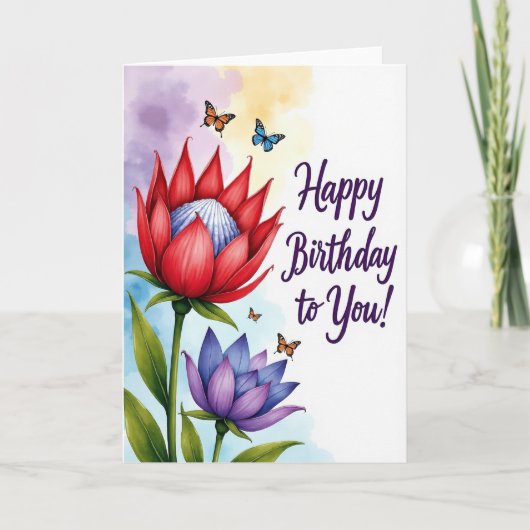 Dromerige bloemengeboortekaart kaart (Voorkant)