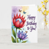 Dromerige bloemengeboortekaart kaart (Gele Bloem)