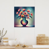 Dromerige bloemengloed poster (Keuken)