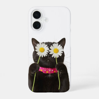 Dromerige Bloemenkattenhoes iPhone 16 Hoesje