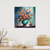 Dromerige bloemenkoppeling poster (Keuken)