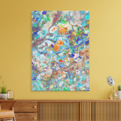 Dromerige bloemige abstractie -  Boho Natuur Canvas Afdruk (Insitu (Woonkamer))