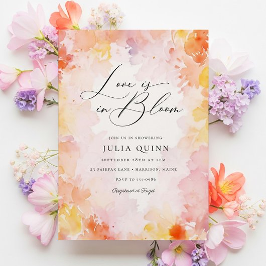 Dromerige Bloemliefde is in Bloom Vrijgezellenfees Kaart