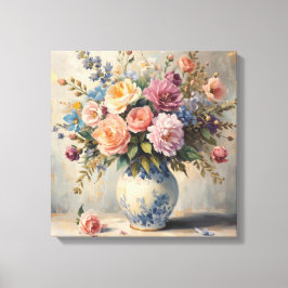 Dromerige Bloemtextuur – Zachte Bloemstijl Canvas Afdruk