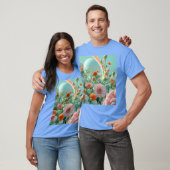 Dromerige bloesems: Hypereal Pink Flower Field T-s T-shirt (Unisex)