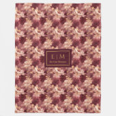 Dromerige Blush Bourgogne Goud Gepersonaliseerde B Fleece Deken (Voorkant)