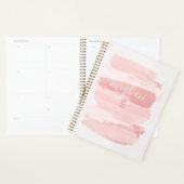 Dromerige Blush Roze Watercolor Monogram Script Planner (Display)