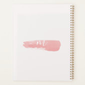 Dromerige Blush Roze Watercolor Monogram Script Planner (Achterkant)