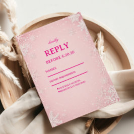 Dromerige Blush Sneeuwvlok Winter Sereniteit RSVP Kaartje
