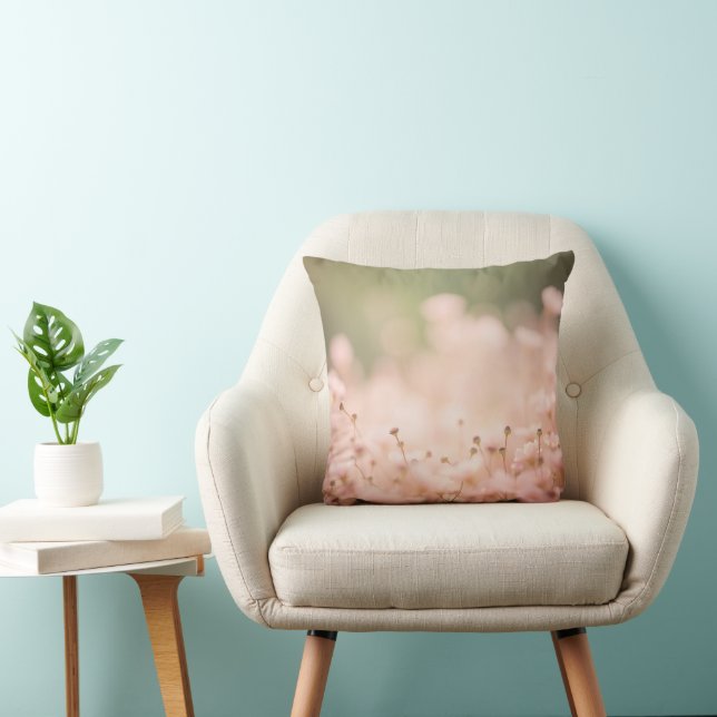 Dromerige Blush Wilde Bloem Accentkussen Kussen (Stoel)