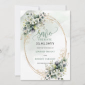 Dromerige Boho Eucalyptus Save The Date Kaart (Voorkant)