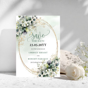 Dromerige Boho Eucalyptus Save The Date Kaart