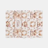 Dromerige Boho Hoogland Koe Kraamkamer Fleece Deken (Voorkant (Horizontaal))