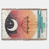 Dromerige Boho Moon & Starry Rain Gezellig Deken (Voorkant)