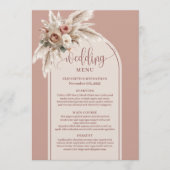 Dromerige Boho Stof Roze Pampas Bloem Wederzijds H Menu (Voorkant)