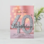 Dromerige Bokeh en Sequins 40e verjaardag Kaart (Staand voorkant)