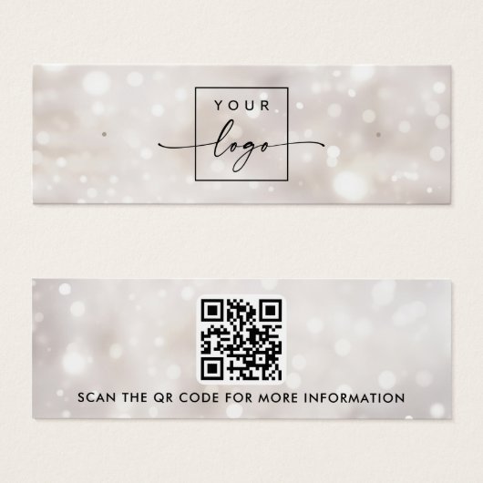 Dromerige bokeh glitterlichten oorbel display kaar mini visitekaartjes (Voorkant /achterkant)