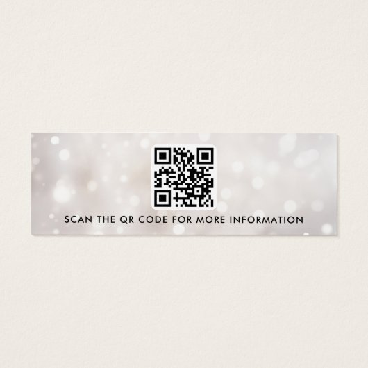 Dromerige bokeh glitterlichten oorbel display kaar mini visitekaartjes (Achterkant)